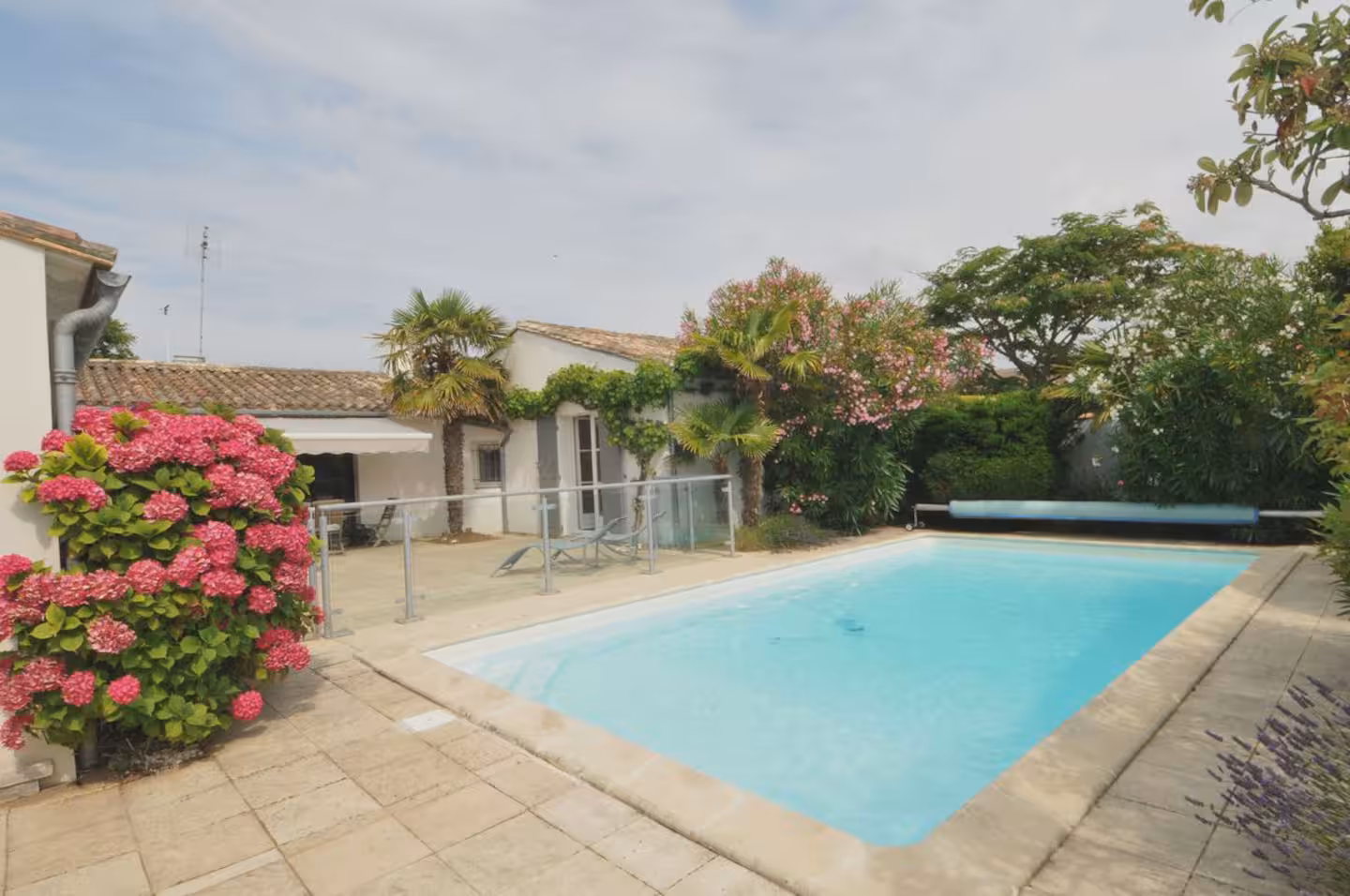 Sunny corner of the swimming pool