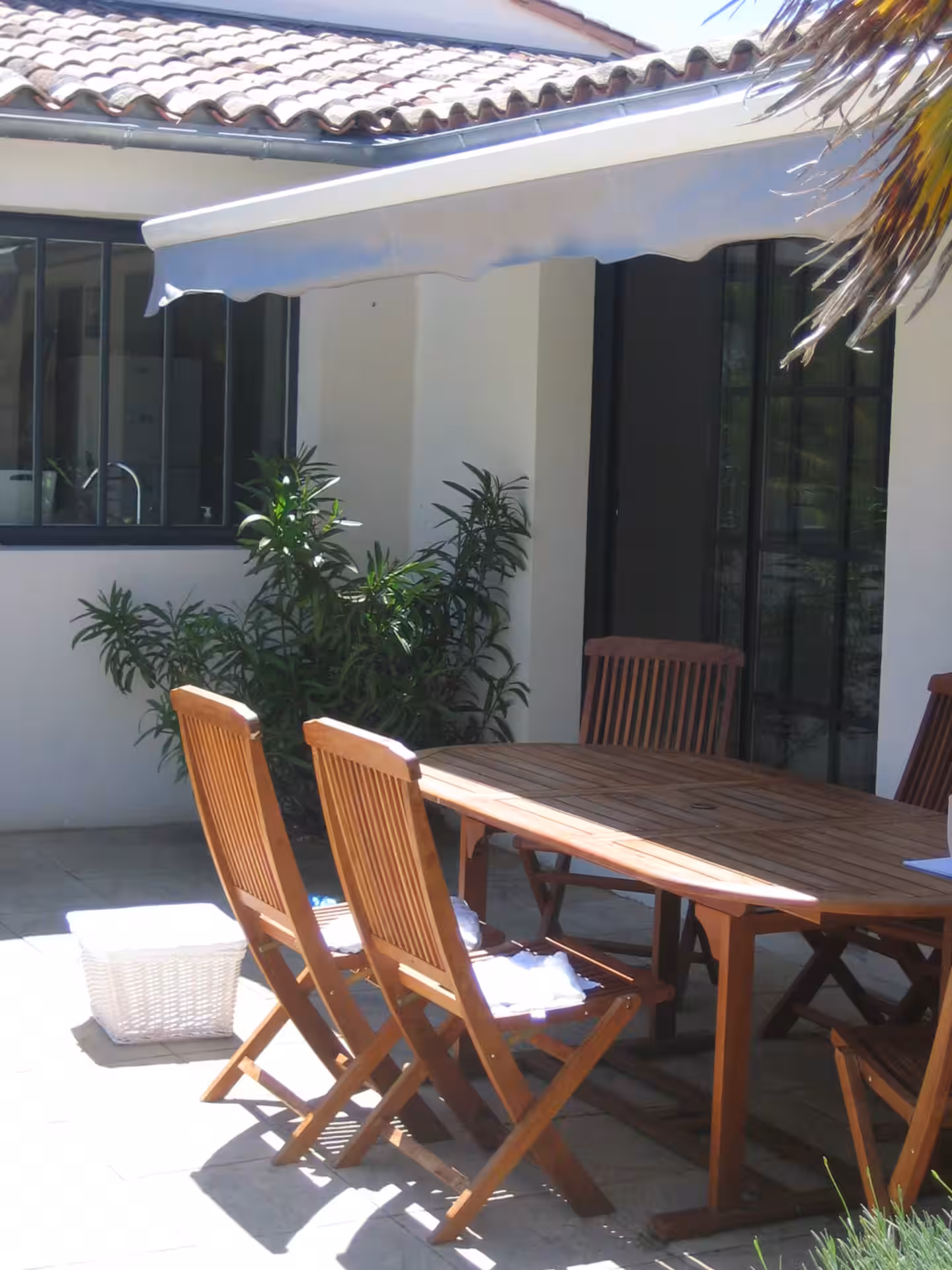 Garden table set for al fresco dining on the terrace